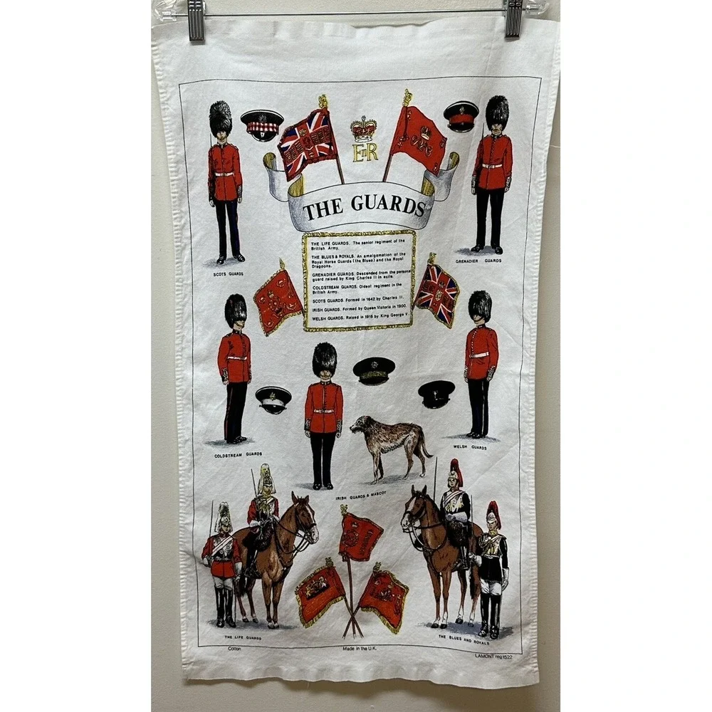 Vintage London Scene Made in Uk Lamont The Guards Tea Towel Wall Hanging